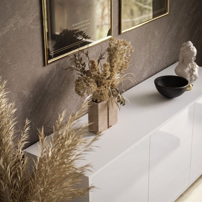 Komoda SANAYI IV na nóżkach biały połysk