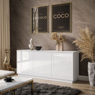 Komoda SANAYI IV na nóżkach biały połysk