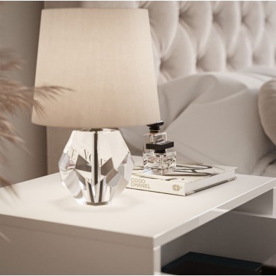 Stolik nocny BLANCO GLAMOUR na chromowanym stelażu Stolik nocny BLANCO GLAMOUR na chromowanym stelażu