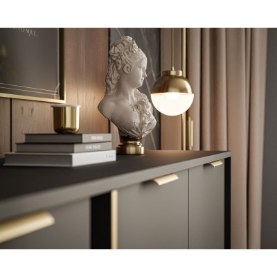 Komoda trzydrzwiowa LARETTO 153 cm 3D antracyt Komoda trzydrzwiowa LARETTO 153 cm 3D antracyt