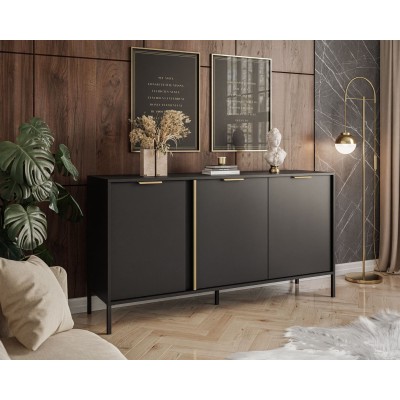 Komoda trzydrzwiowa LARETTO 153 cm 3D antracyt Komoda trzydrzwiowa LARETTO 153 cm 3D antracyt