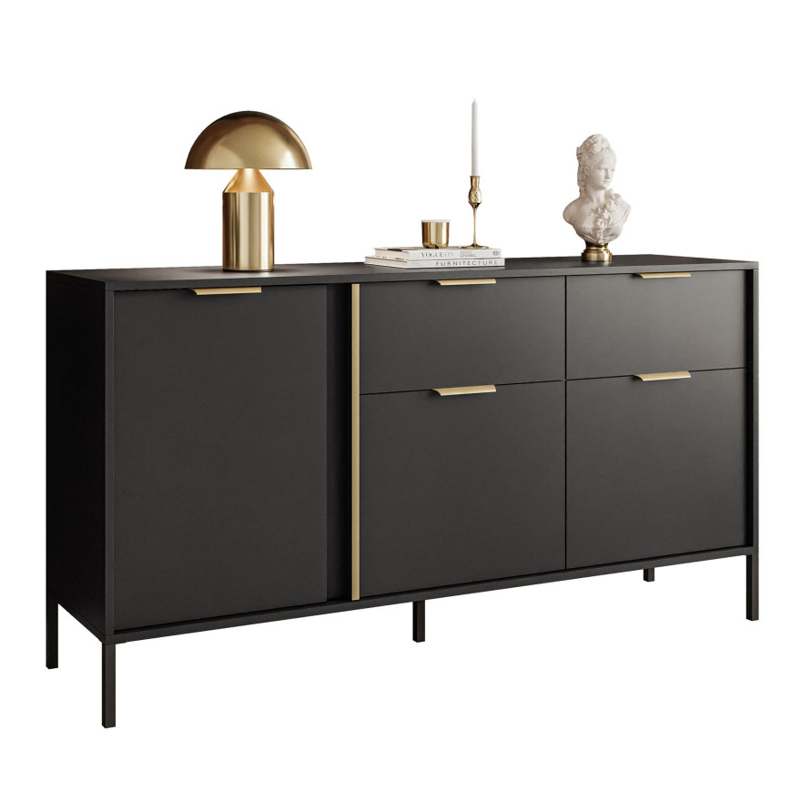 Komoda z szufladami LARETTO 153 cm 3D2S antracyt