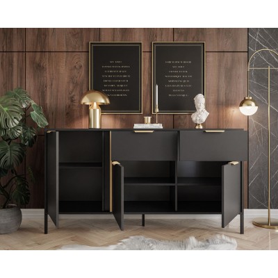 Komoda z szufladami LARETTO 153 cm 3D2S antracyt