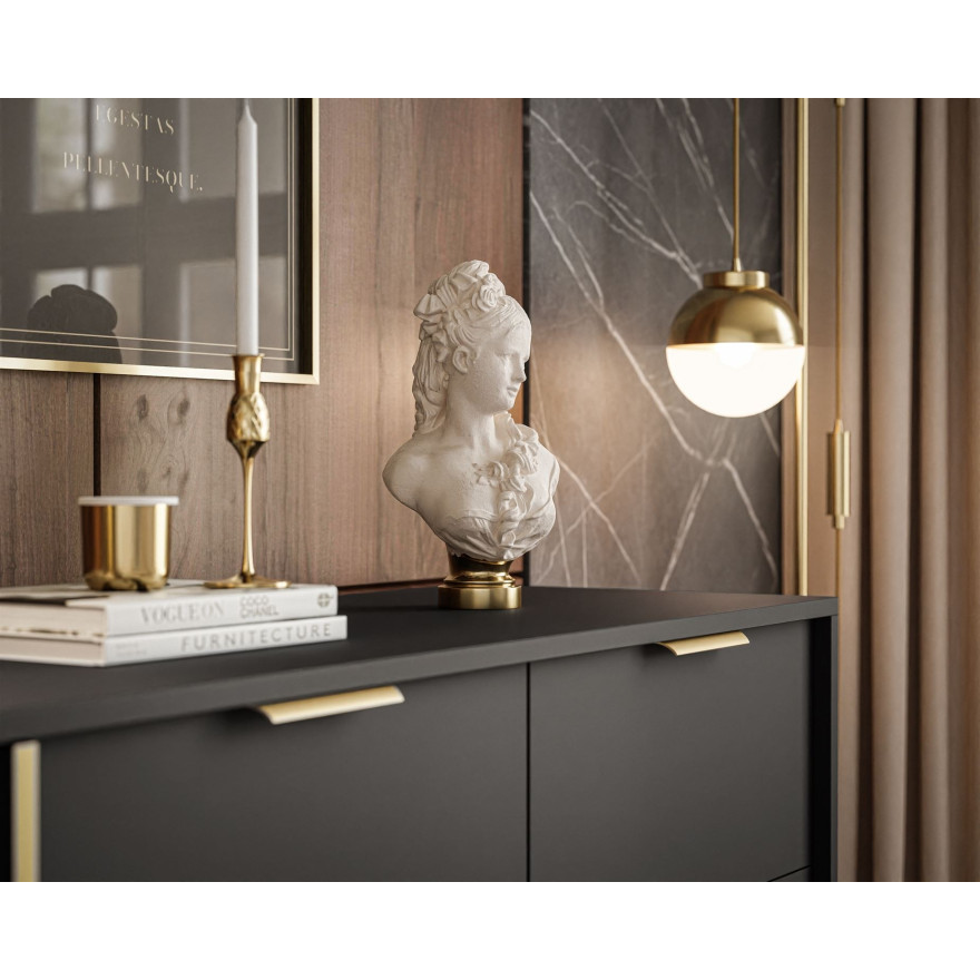 Komoda z szufladami LARETTO 153 cm 3D2S antracyt