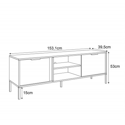 Szafka RTV LARETTO 153 cm antracyt Szafka RTV LARETTO 153 cm antracyt