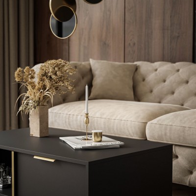 Stolik kawowy LARETTO z szufladą antracyt Stolik kawowy LARETTO z szufladą antracyt