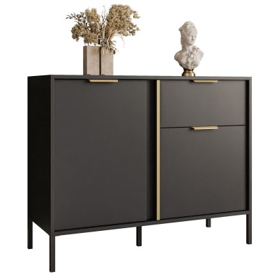 Komoda LARETTO 103 cm 2D1S antracyt Komoda LARETTO 103 cm 2D1S antracyt