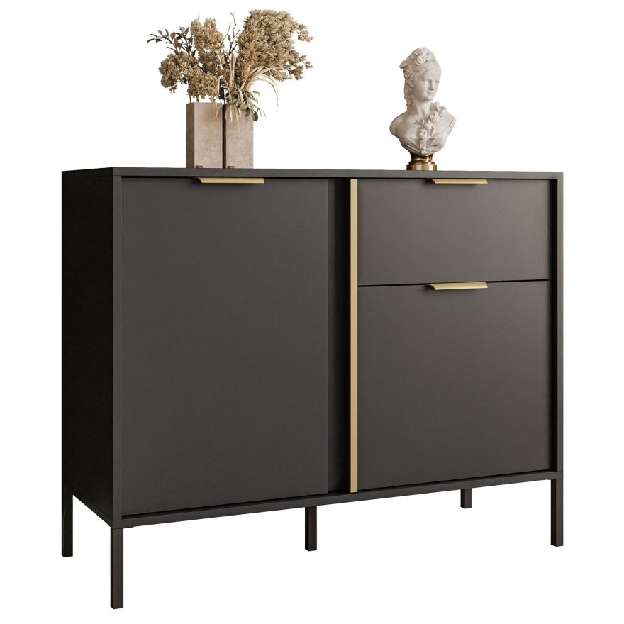 Komoda LARETTO 103 cm 2D1S antracyt Komoda LARETTO 103 cm 2D1S antracyt