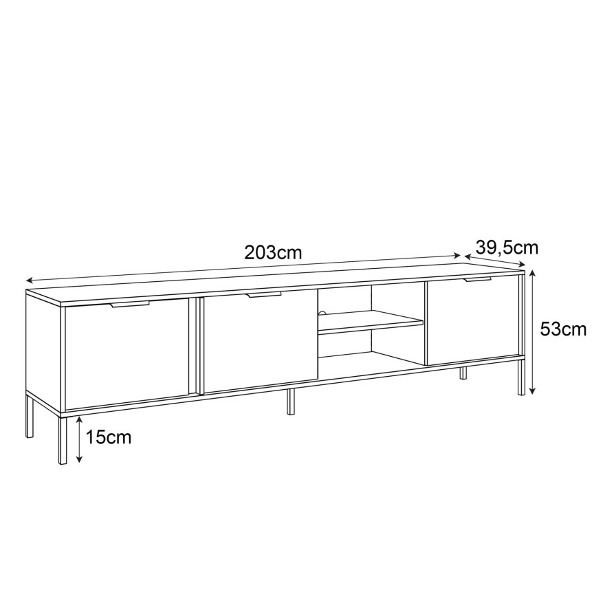 Szafka RTV LARETTO II 203 cm antracyt