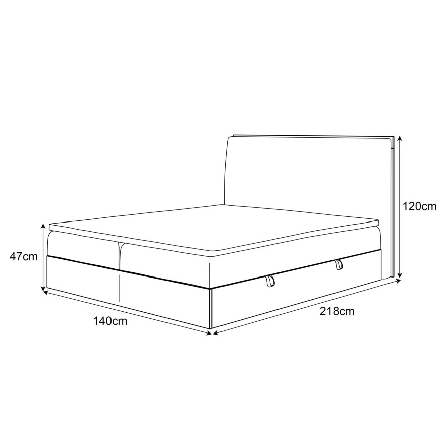  Łóżko kontynentalne ARTES z materacem bonellowym