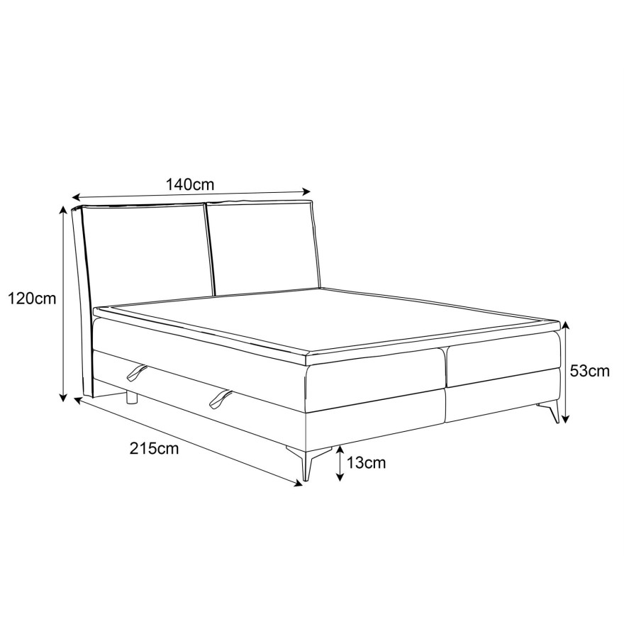 Łóżko kontynentalne VIOLETT z materacem bonellowym