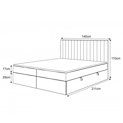 Łóżko kontynentalne NOELLE z materacem bonellowym
