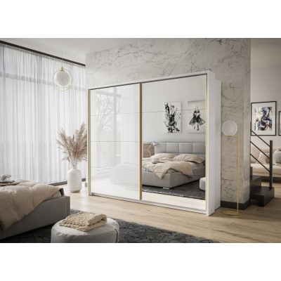 Szafa przesuwna AURA PLUS biały połysk z nadstawką Szafa przesuwna AURA PLUS biały połysk z nadstawką