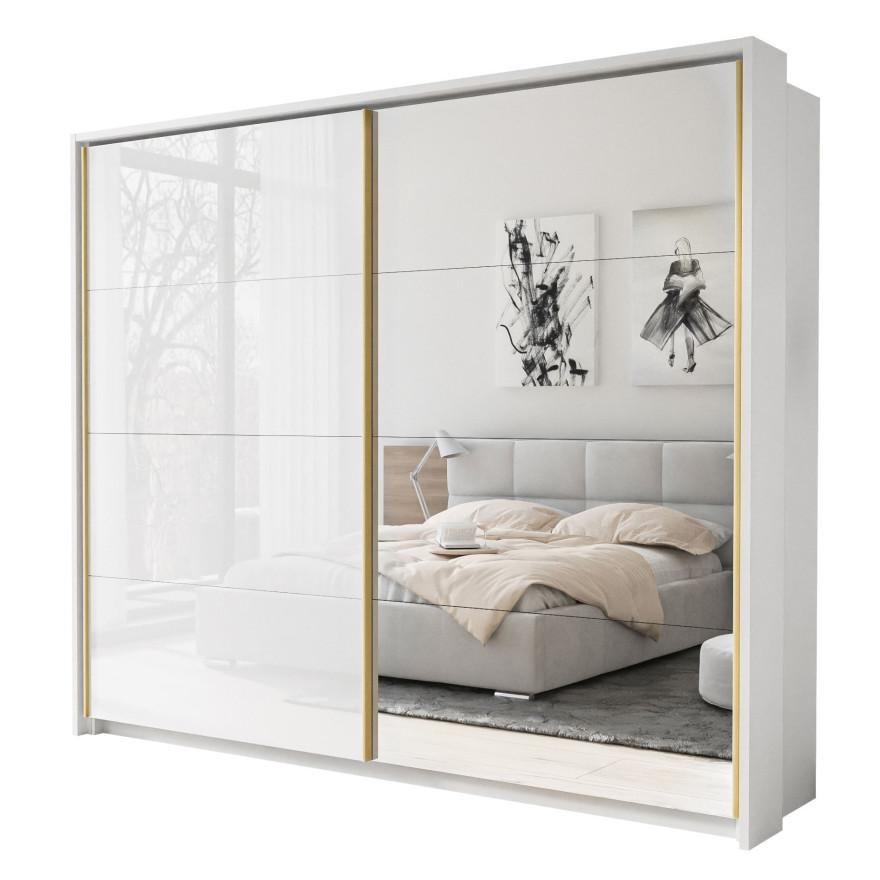 Szafa przesuwna AURA PLUS biały połysk z nadstawką Szafa przesuwna AURA PLUS biały połysk z nadstawką