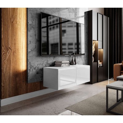 Szafka RTV COLGANTE 100 - Biały wysoki połysk