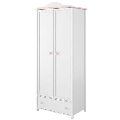 Szafa LUNA LN-012d biały/różowy Szafa LUNA LN-012d biały/różowy