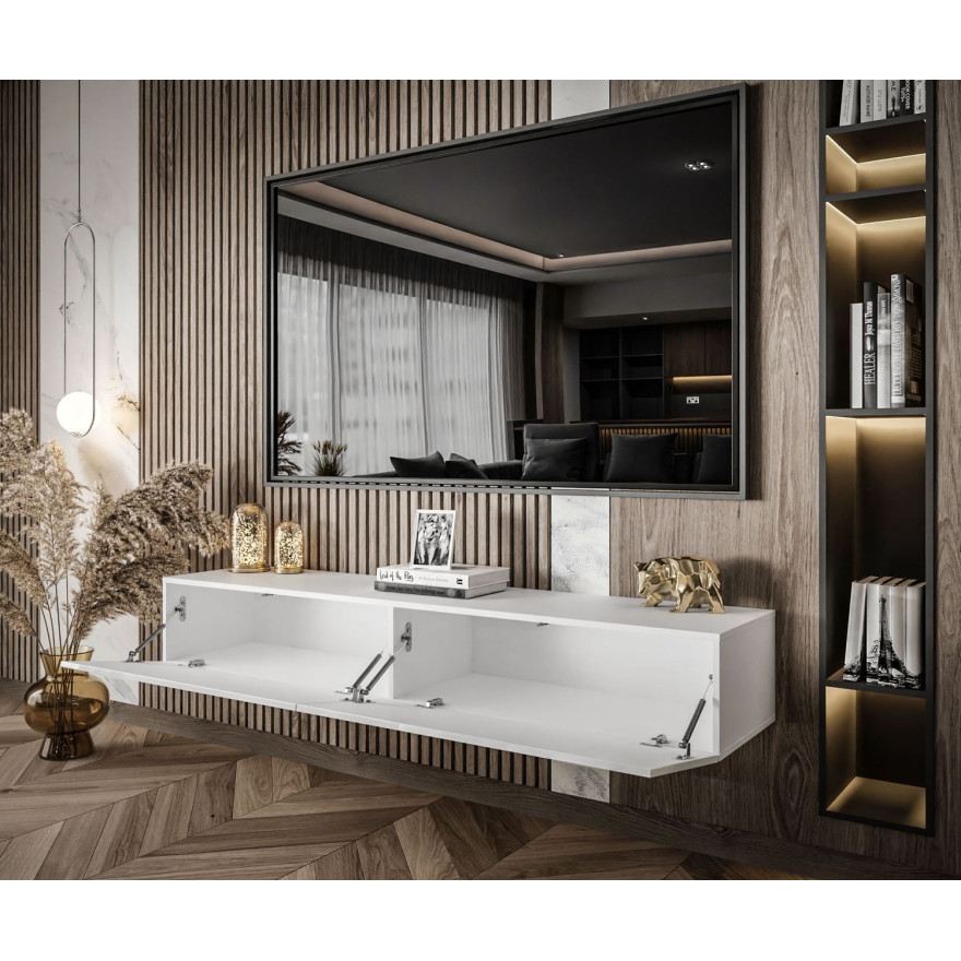 Szafka RTV COLETTE 175 cm biały połysk