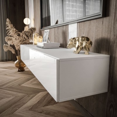 Szafka RTV COLETTE 175 cm biały połysk