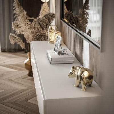 Szafka RTV COLETTE 175 cm biały połysk