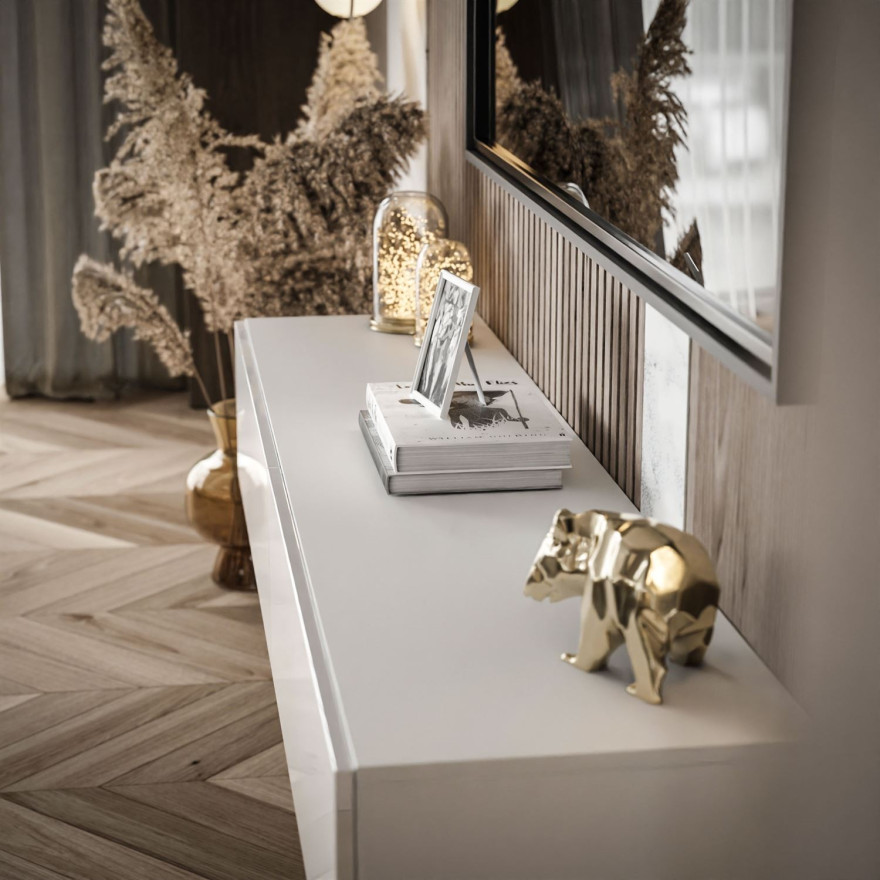 Szafka RTV COLETTE 175 cm biały połysk