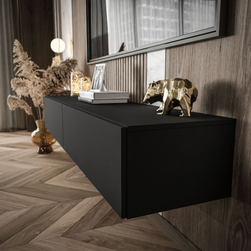 Szafka RTV COLETTE 175 cm czarny mat