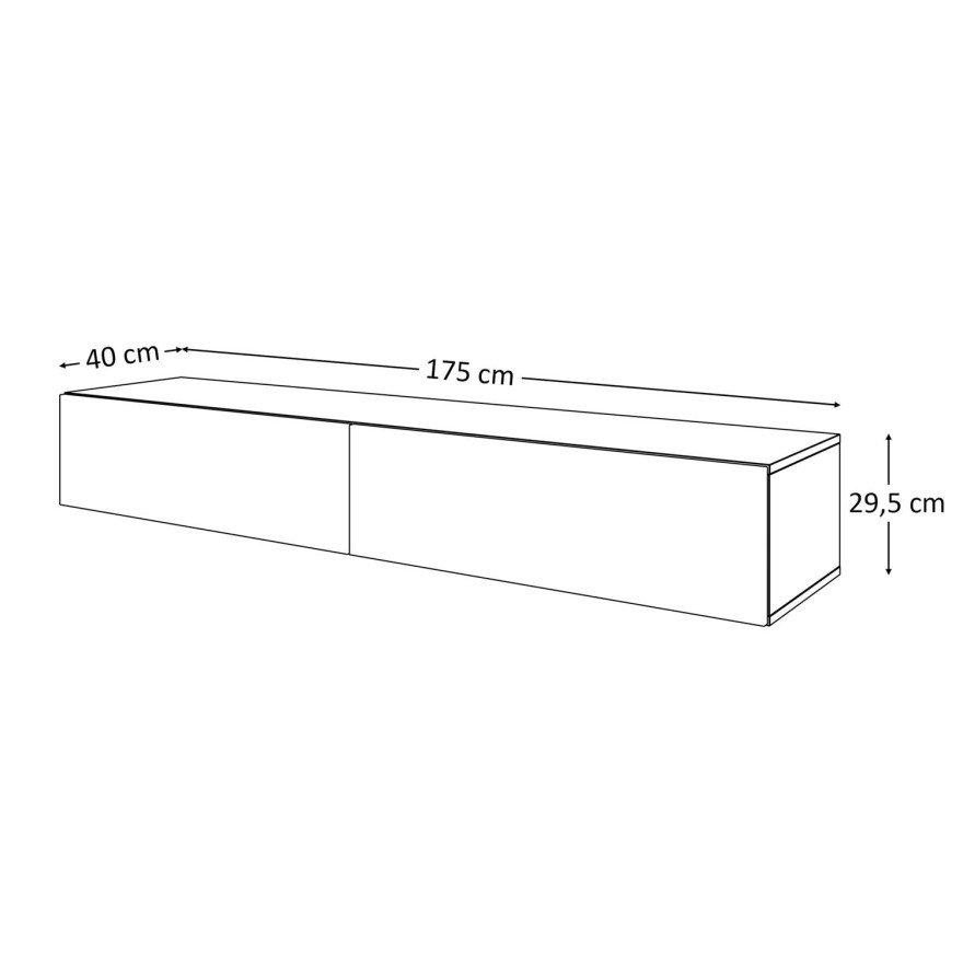 Szafka RTV COLETTE 175 cm czarny mat