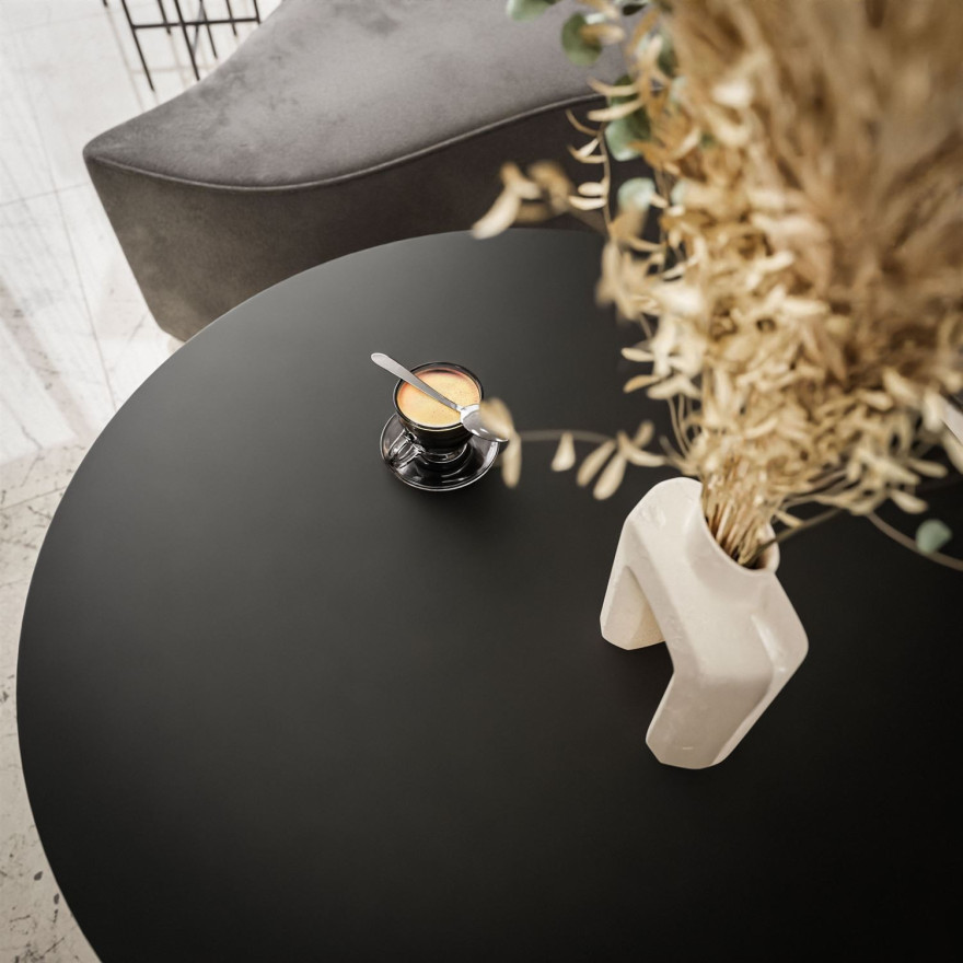 Okrągły stolik kawowy 2w1 LORI MIX czarny mat Okrągły stolik kawowy 2w1 LORI MIX czarny mat