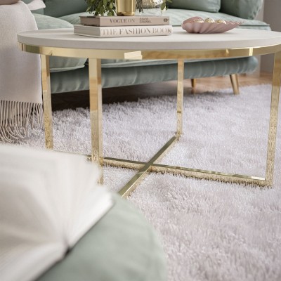 Okrągły stolik kawowy CIRI-X LEVANTO ze złotą chromowaną podstawą Okrągły stolik kawowy CIRI-X LEVANTO ze złotą chromowaną podstawą