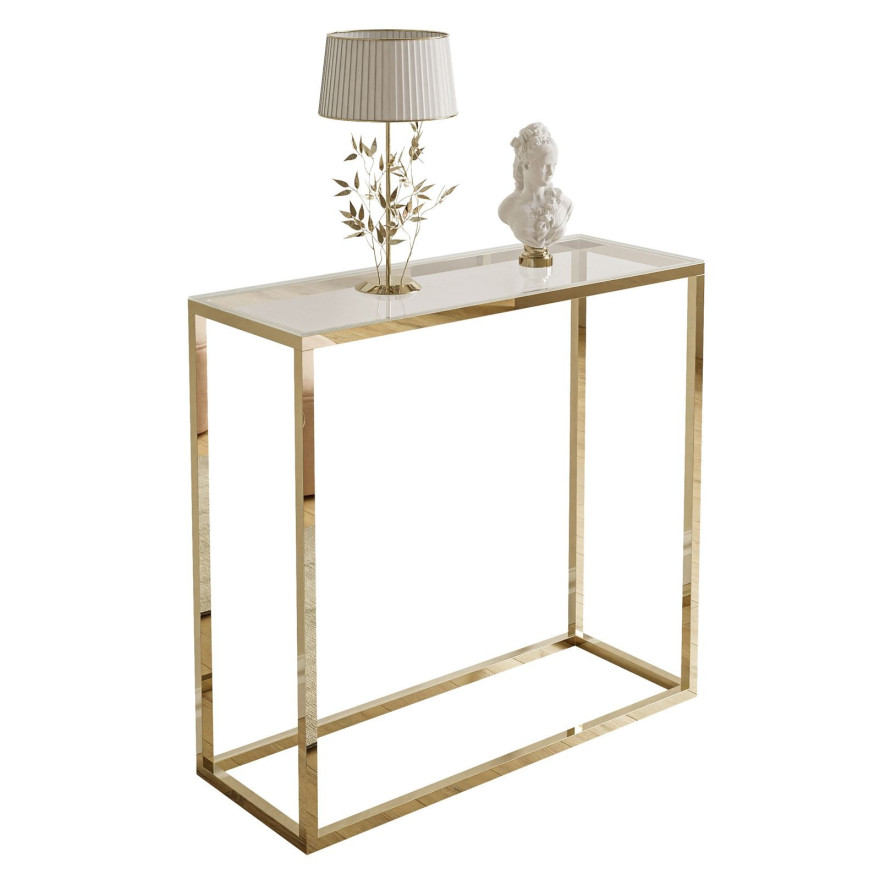 Konsola MODERN GLASS II ZŁOTY CHROM 80/100 cm Konsola MODERN GLASS II ZŁOTY CHROM 80/100 cm