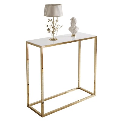 Konsola MODERN GLASS ZŁOTY CHROM 80/100 cm
