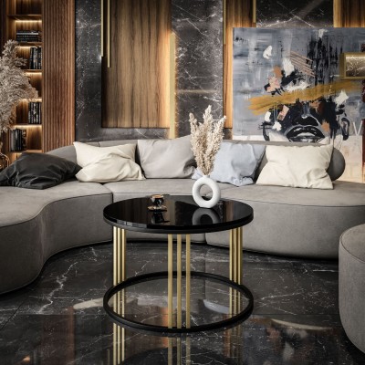 Okrągły stolik kawowy LORI MIX wysoki połysk