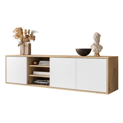 Szafka wisząca RTV SANAYI z półkami dąb artisan