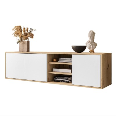 Szafka wisząca RTV SANAYI z półkami dąb artisan