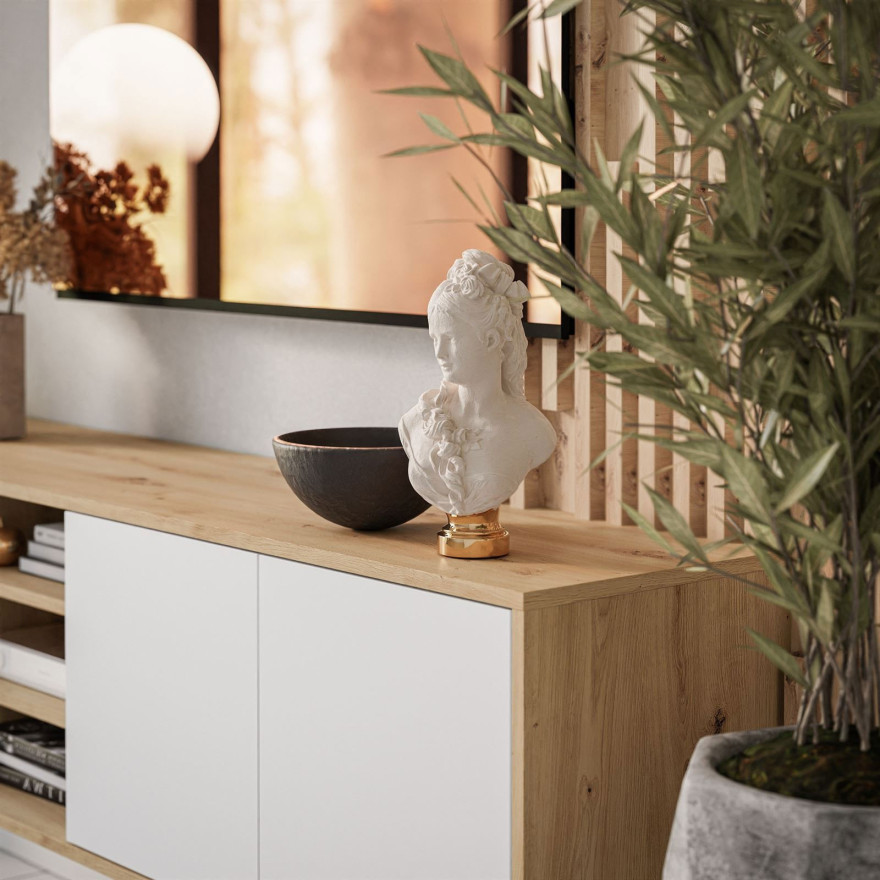 Szafka wisząca RTV SANAYI z półkami dąb artisan