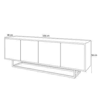 Szafka RTV SANAYI dąb artisan na metalowym stelażu