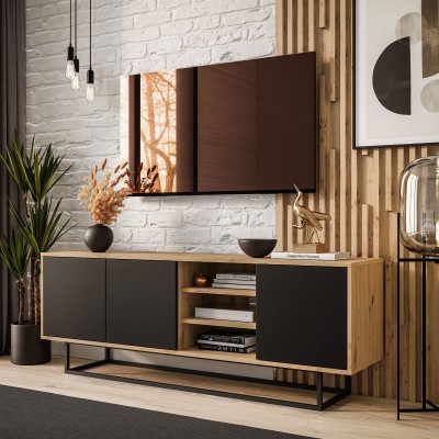 Szafka RTV SANAYI II z półkami dąb artisan