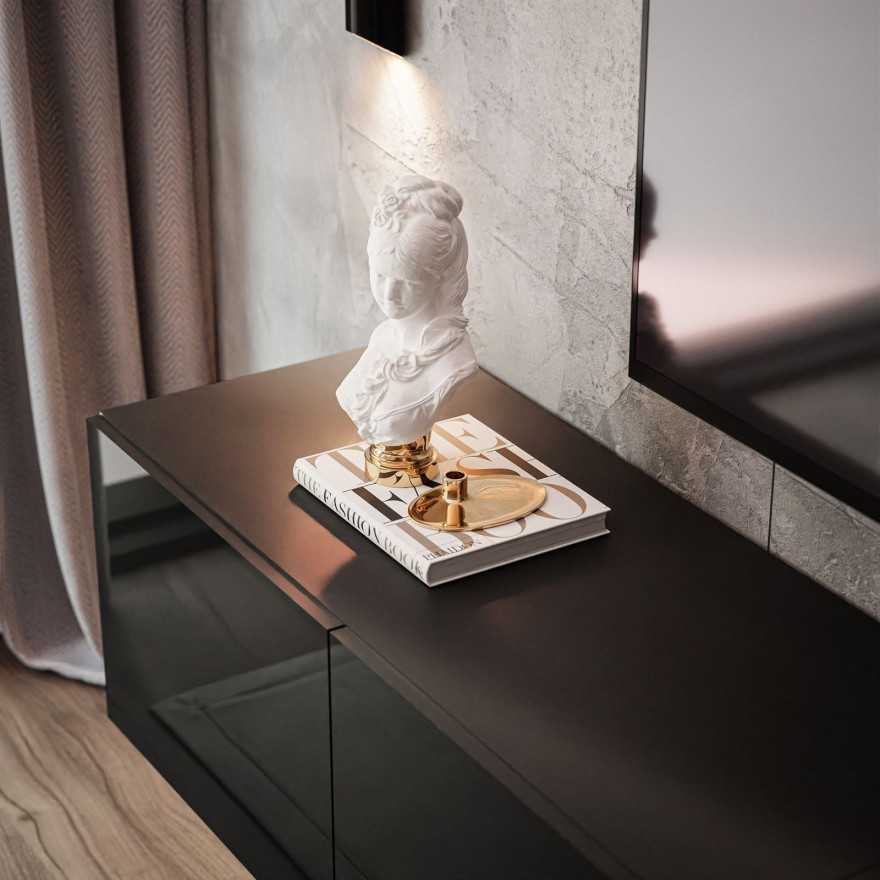 Szafka RTV COLGANTE 200 czarny wysoki połysk Szafka RTV COLGANTE 200 czarny wysoki połysk