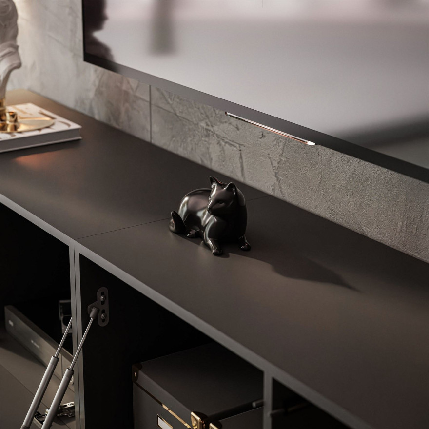 Szafka RTV COLGANTE 200 czarny wysoki połysk Szafka RTV COLGANTE 200 czarny wysoki połysk