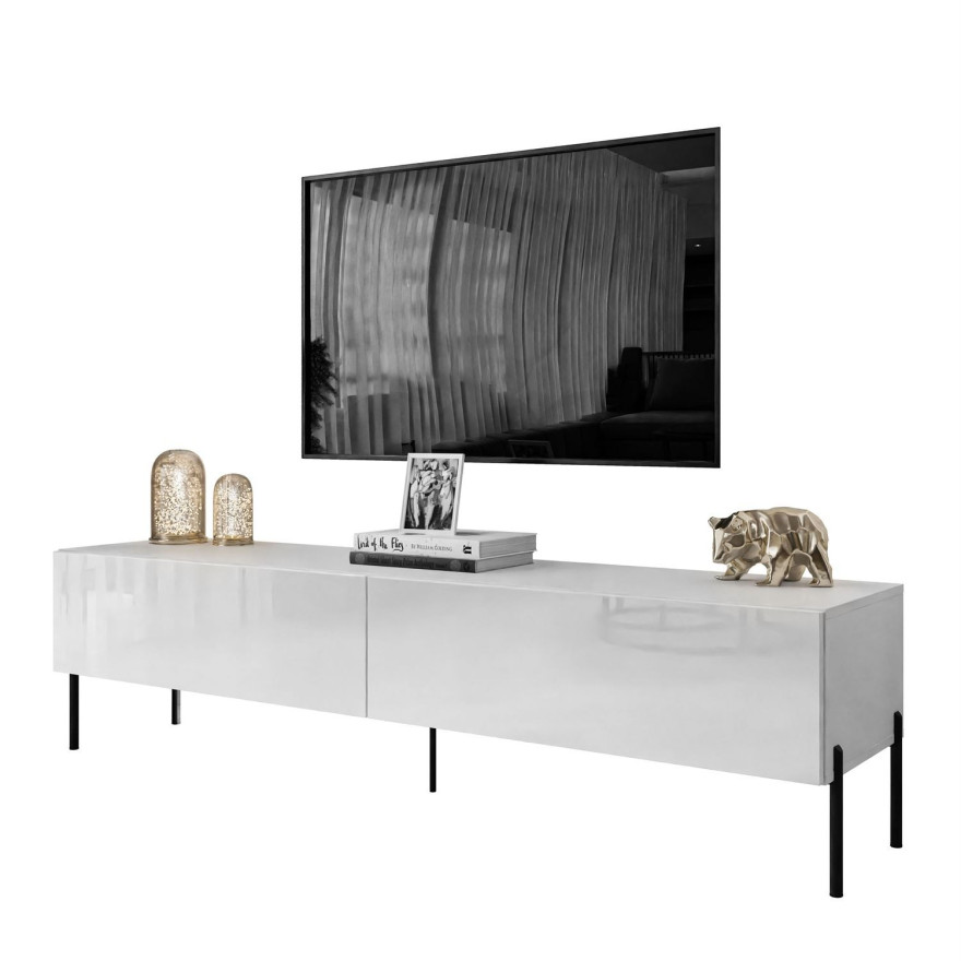 Szafka RTV COLETTE II 175 cm biały połysk