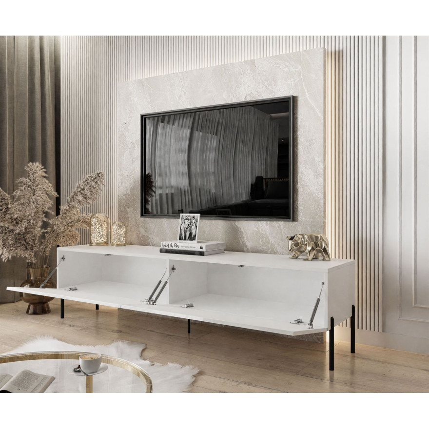 Szafka RTV COLETTE II 175 cm biały połysk