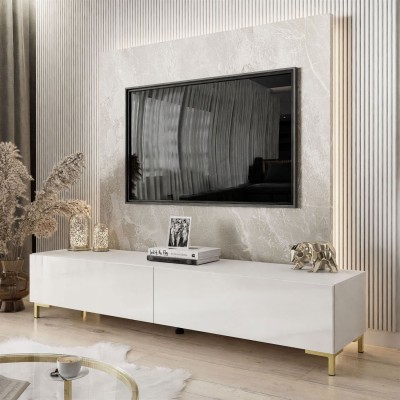 Szafka RTV COLETTE IV 175 cm biały połysk