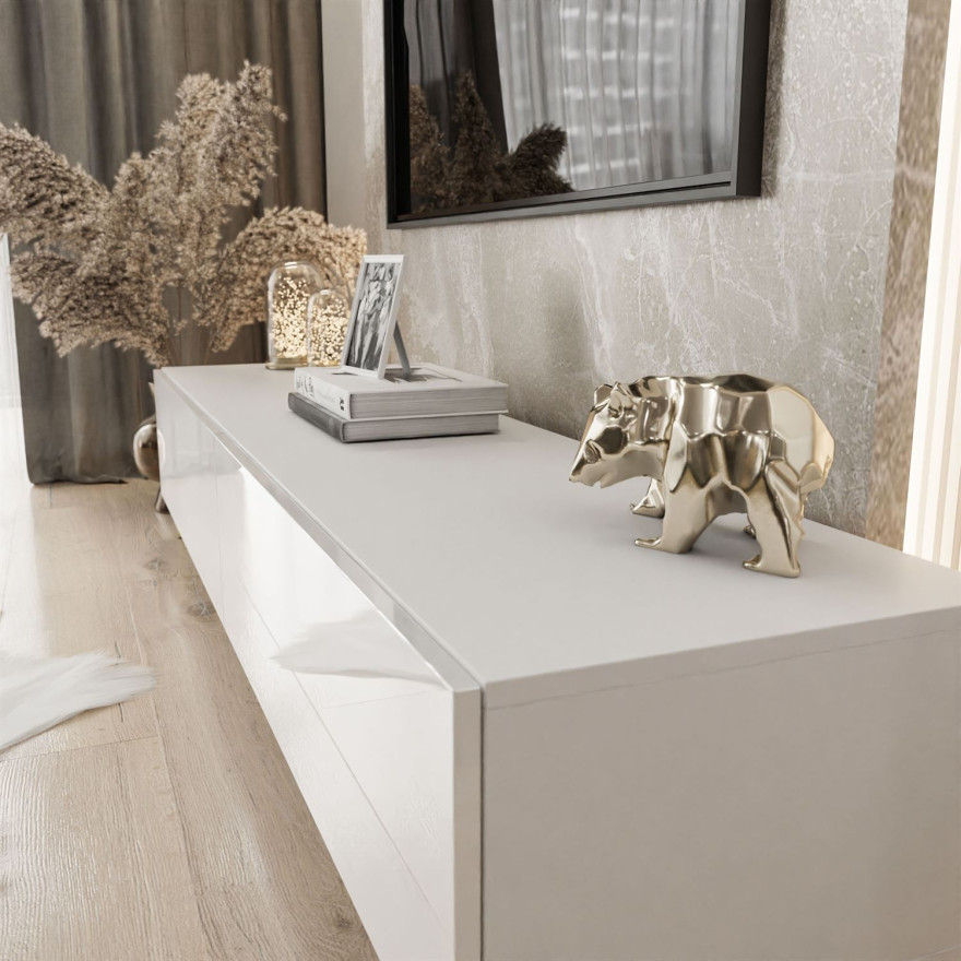 Szafka RTV COLETTE IV 175 cm biały połysk Szafka RTV COLETTE IV 175 cm biały połysk