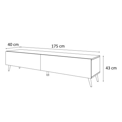 Szafka RTV COLETTE III 175 cm czarny mat Szafka RTV COLETTE III 175 cm czarny mat