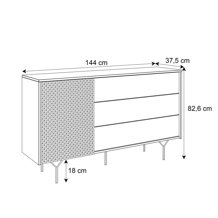 Komoda RICHMOND 1D KSZ144 z szufladami Komoda RICHMOND 1D KSZ144 z szufladami