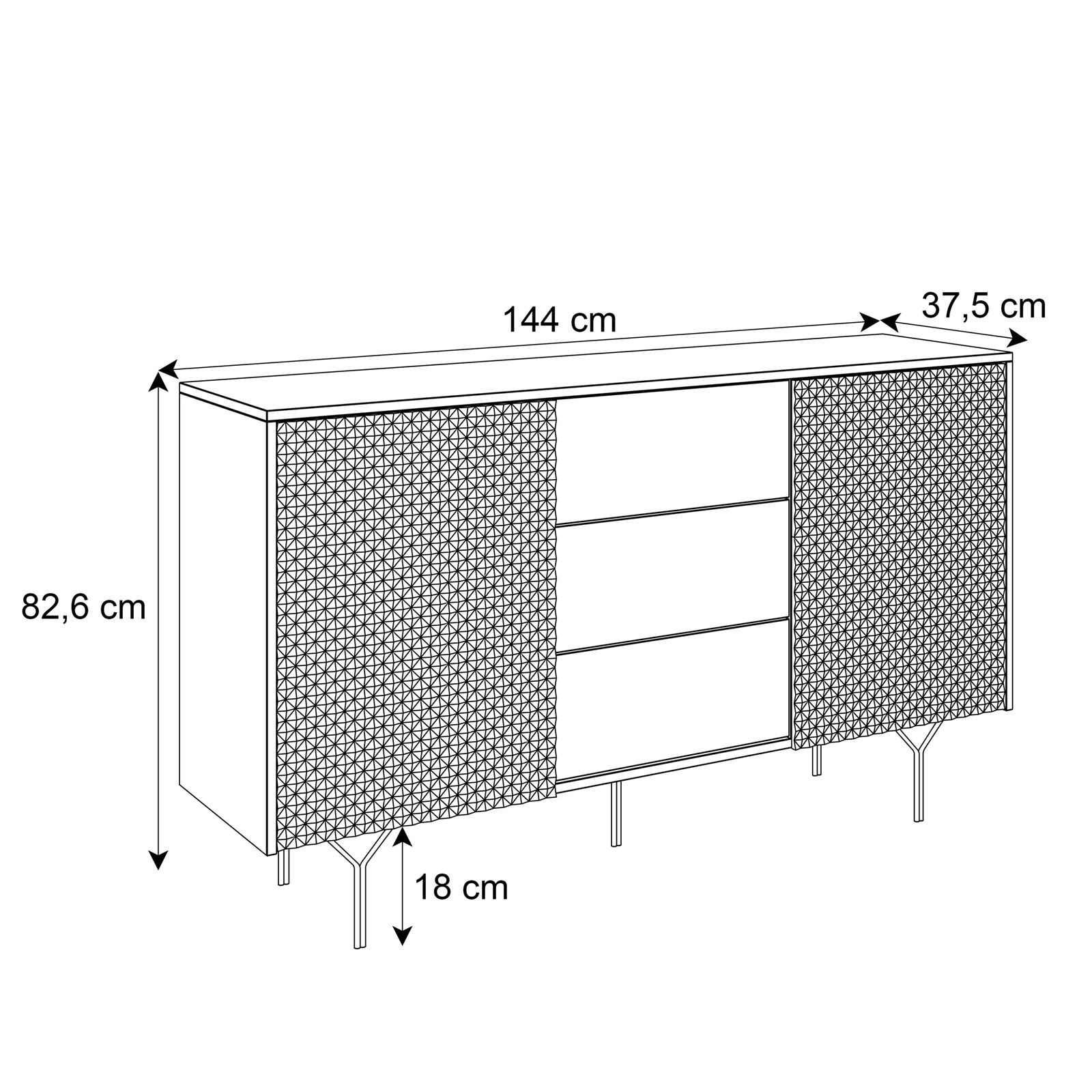 Komoda RICHMOND 2D KSZ144 z szufladami