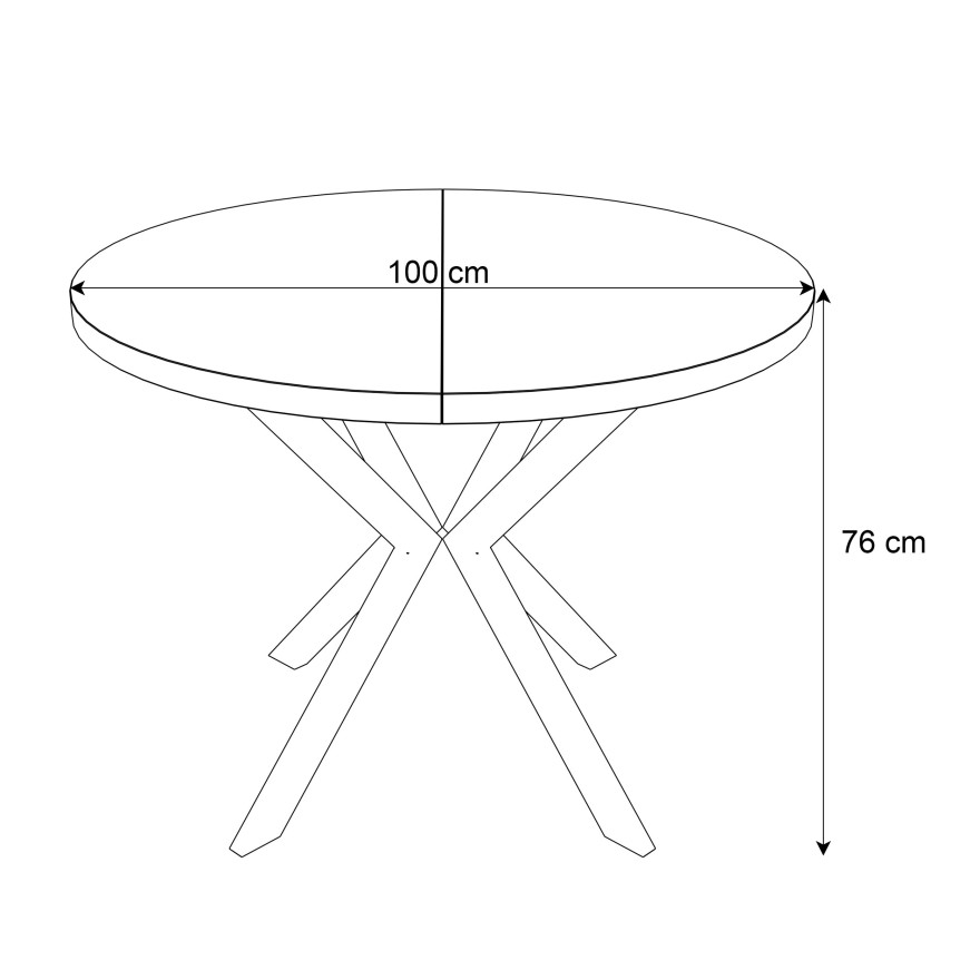 Stół okrągły EVERTON GOLD rozkładany Stół okrągły EVERTON GOLD rozkładany