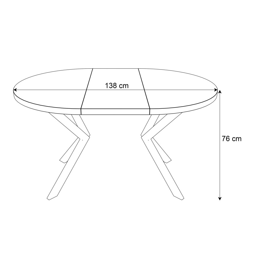 Stół okrągły EVERTON GOLD rozkładany Stół okrągły EVERTON GOLD rozkładany