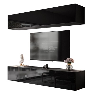 Meblościanka COLGANTE LED czarny połysk Meblościanka COLGANTE LED czarny połysk