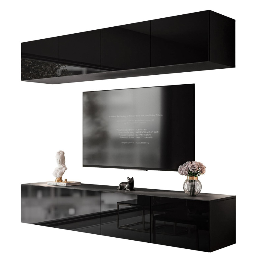 Meblościanka COLGANTE LED czarny połysk Meblościanka COLGANTE LED czarny połysk