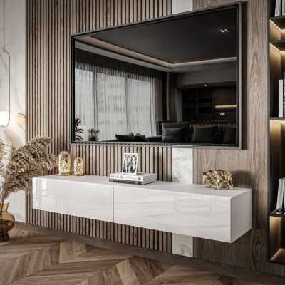 Szafka RTV COLETTE 175 cm biały połysk